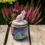 Azul Horse ceramika na prezent na urokliwy pojemnik/cukiernica z kotem - opal - na ozdobny pojemnik dla miłośnika kotów