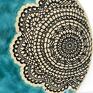 ceramika ana artystyczny talerz turkusowa patera z koronką koronkowy rękodzieło