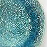 niebieskie ceramika talerz ceramiczny dekoracyjny w turkusie ozdobny