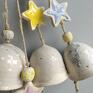 pomysł na święta Zestaw sześciu dzwoneczków ceramicznych №2 - dzwonek prezent ozdoby choinkowe