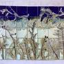 turkusowe panel ozdobny zestaw kafli "wieczór nad jeziorem" ceramika roślinny