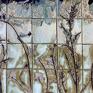 Ceramystiq studio niekonwencjonalne ceramika panel ceramiczny zestaw kafli "wieczór nad jeziorem" dekorr roślinny