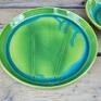 turkusowe ceramika patera zestaw - misa plus XXL zielona talerz