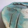beżowe patera z gliny duża "kopry w turkusie" ceramika użytkowa