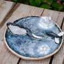 ceramika z wielorybem komplet morski z waleniem - patera śr. 26 cm 2 kubki