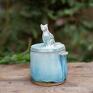 rekodzielo ceramiczne cukiernica z kotem