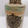 ceramiczny ceramika użytkowa "mandala w turkusie" 3 pojemnik z gliny