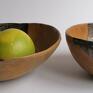 Eva Art użytkowa ceramika rękodzieło dwie "na bogato miedź, złoto, misa ręcznie zrobiona