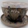 ceramika użytkowa komplet "chabrowe pole" filiżanka do kawy z gliny
