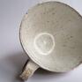 kubek ręcznie zrobiony ceramika użytkowa duży "z kropkami i rogami" ceramiczny