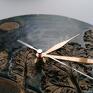 "nocny pejzaż" - handmade pomysł na prezent zegar ścienny z gliny