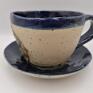 rękodzieło ceramika użytkowa komplet i talerzyk formowany ręcznie, wykonany z filiżanka z gliny