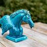 rzeźba figurka konia - turkus - pegaz - handmade popiersie rękodzieło ceramiczne