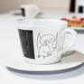 porcelana 4 filiżanki ze spodkiem z aniołem paula klee ceramika sztuka design