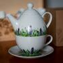 trendy ceramika dla domu zestaw do herbaty - tea for one wiosenna łąka porcelana