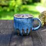 duży kubek do herbaty niebieski z koniem | rękodzieło | 310 ml ceramika prezent dla koniarza