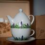 ceramika: Zestaw do herbaty - Tea for One Wiosenna łąka prezent na rocznice dla niej