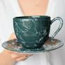 ceramika ceramiczna 220ml zielony marmur prezent dla niej filiżanka na kawę