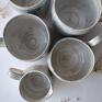 ceramika: zestaw z czterech filiżanek i dzbanuszka - kubek prezent na urodziny ceramiczny