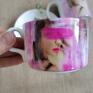 kawa i herbata zestaw kubek i filiżanka kolor kobiety - purpurowy ceramika