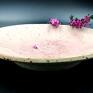 brązowe różowy talerz kamionkowe naczynie ceramiczne