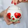 ceramika kwiaty polne cukierniczka maki ceramiczna ręcznie malowana prezent