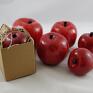 Jabłuszka ceramiczne w trzech rozmiarach - 12 cm, 10 cm i 8 cm - wielkość realnych jabłek. Rękodzieło