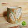 turkusowe ceramika ceramiczny pojemnik liście krzew