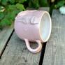 z handmade kubek ceramiczny z kotem | różowe wiaderko | ceramika na prezent dla kociary