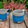 ceramika: 2 szt handmade kubek ceramiczny beton blue| duży | | męski | ok 300 ml modern rękodzieło