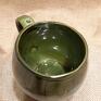 zielone kubek ceramiczny ręcznie rzeźbiony ceramika bolesławiec