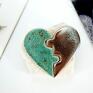 ceramika magnes na prezent ceramiczny serce - dwie połówki skandynawski styl
