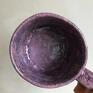 fioletowe surowy kubek ceramiczny - frezije kubeczek
