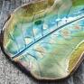 pomysł na upominek zielone ceramiczna podstawka liść (c704) na święta
