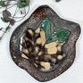 ceramika na prezent miseczka liść ceramiczna paterka talerzyk na biżuterię - dekoracyjny