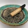 czarne ceramika mini talerzyk 4 ręcznie zrobiony