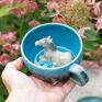 Azul Horse na ceramika z koniem | malinowy król| filiżanka do kawy | prezent dla koniary rękodzieło ceramiczne