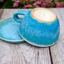 ceramika: Filiżanka do herbaty z figurką ślimaka | do kawy | Subtelny błękit | ok 280 ml zabawny prezent