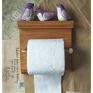 ceramika: Uchwyt na papier z fioletowymi ptaszkami - drewno