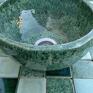 zielone ceramika rękodzieło dekoracyjna umywalka handmade