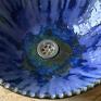 Umywalka ceramiczna Wzburzone morze ręcznie robiona niebieska