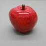 Oryginalne, ręcznie wykonane ceramiczne jabłko w pięknej czerwieni. Unikatowe