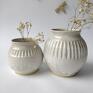 białe wazon zestaw z dwóch wazonów ceramicznych 2 ceramiczny