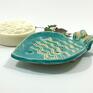 ceramika: "Turkusowa - wyposażenie łazienki mydelniczka ryba na mydło