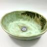 zielona umywalka ceramika ręcznie robiona ceramiczna "w lesie" wyposażenie łazienki