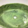 umywalka zielona ceramiczna w zbożu owalna wyposażenie łazienki