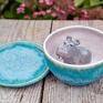 Ceramiczna filiżanka z figurką hipopotama -Niebieski turkus 250ml z hipopotamem