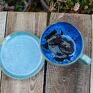 niebieskie ceramika na prezent filiżanka z | kasjopea blue | do kawy z koniem