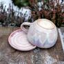 niebieskie ceramika z koniem filiżanka z | różowy gniadosz | do rękodzieło ceramiczne prezent dla koniary
