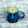 Niebiesko turkusowy kubek z koniem | Rękodzieło | 250 ml II - ceramika ceramiczne